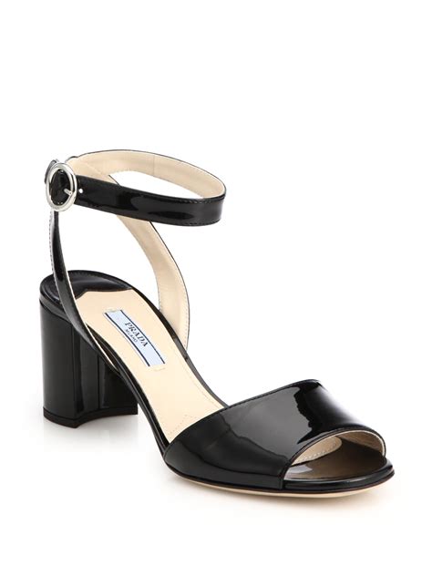 fringe block heel sandal prada|prada leather sandals.